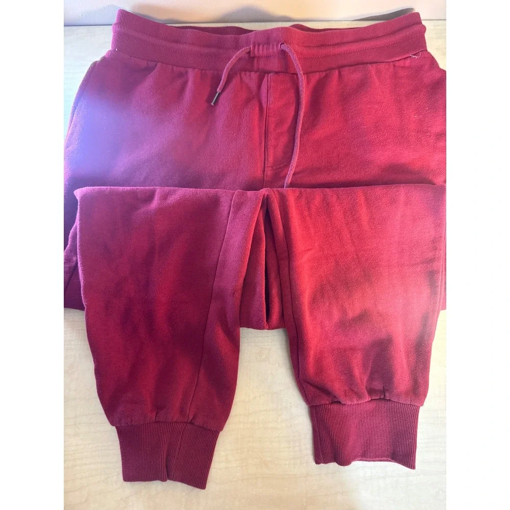 True Religion Mens Red Jogger Sweatpants Horseshoe Logo Fleece Pants Large